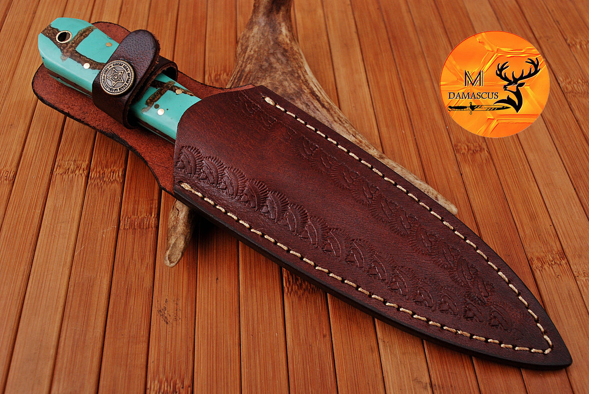 CUSTOM HANDMADE FORGED DAMASCUS STEEL BOOT KNIFE THROWING DAGGER HUNTING KNIFE EDC 686