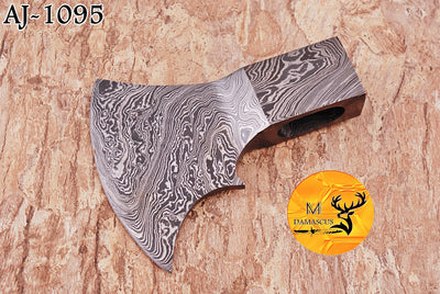 CUSTOM MADE HAND FORGED DAMASCUS STEEL AXE HEAD VIKING HATCHET TOMAHAWK 1095