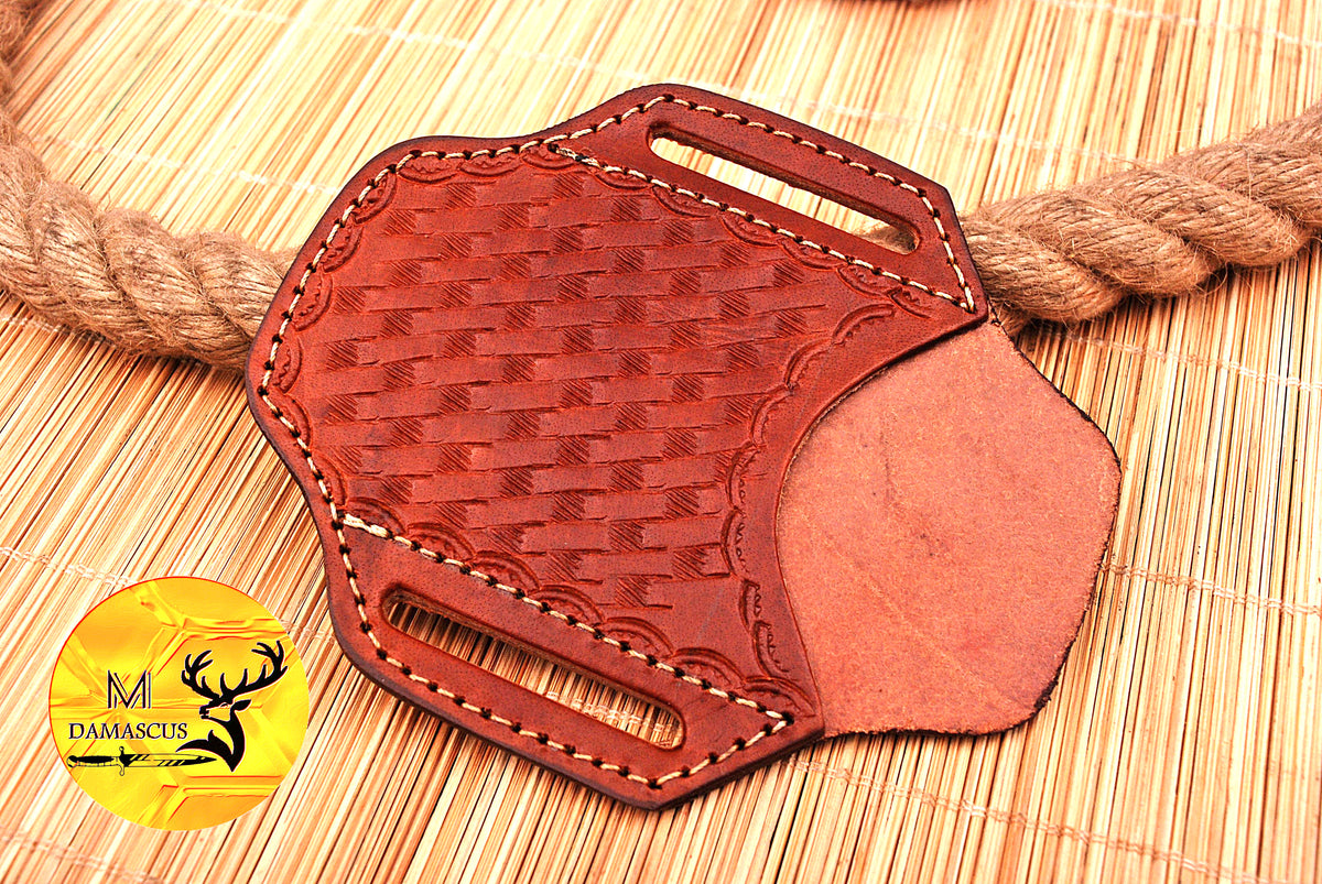 CUSTOM HANDMADE COW LEATHER SHEATH FOR FOLDING BLADE KNIFE SURVIVAL EVERYDAY CARRY 1715