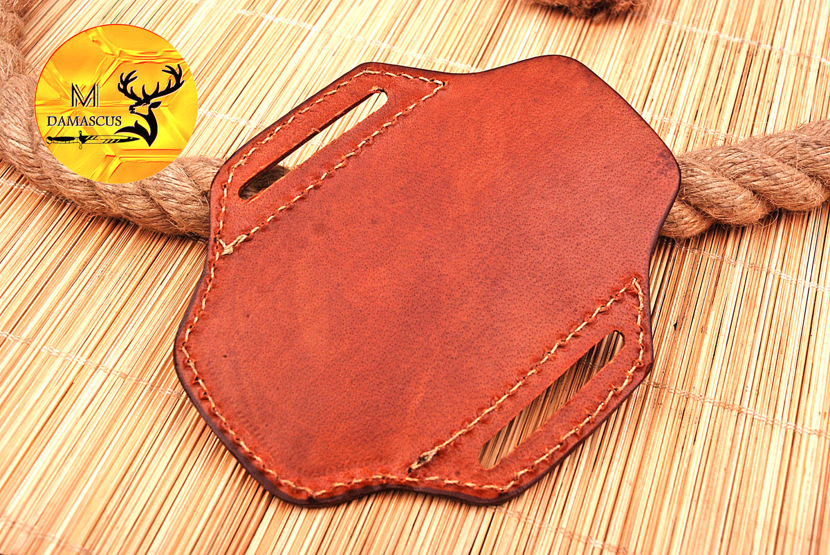 CUSTOM HANDMADE COW LEATHER SHEATH FOR FOLDING BLADE KNIFE SURVIVAL EVERYDAY CARRY 1715