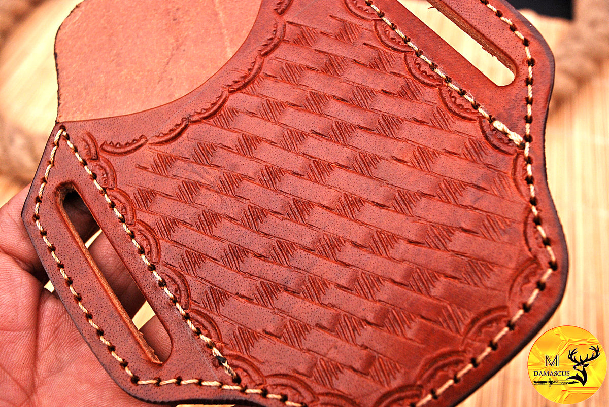 CUSTOM HANDMADE COW LEATHER SHEATH FOR FOLDING BLADE KNIFE SURVIVAL EVERYDAY CARRY 1715