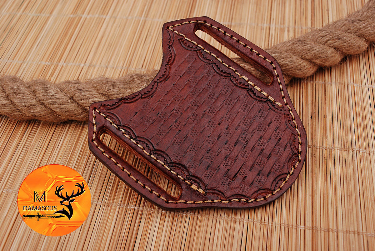 CUSTOM HANDMADE COW LEATHER SHEATH FOR FOLDING BLADE KNIFE SURVIVAL EVERYDAY CARRY 1710