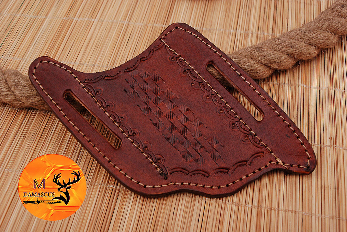 CUSTOM HANDMADE COW LEATHER SHEATH FOR FOLDING BLADE KNIFE SURVIVAL EVERYDAY CARRY 1714