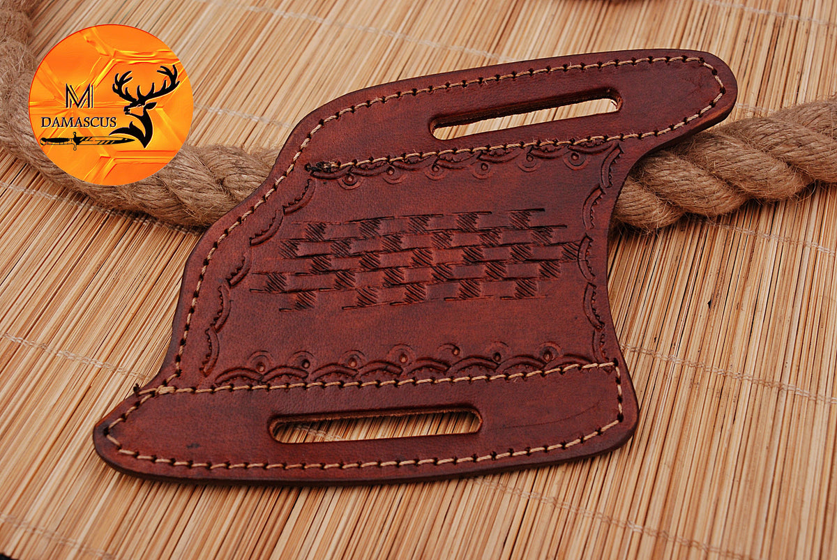 CUSTOM HANDMADE COW LEATHER SHEATH FOR FOLDING BLADE KNIFE SURVIVAL EVERYDAY CARRY 1714