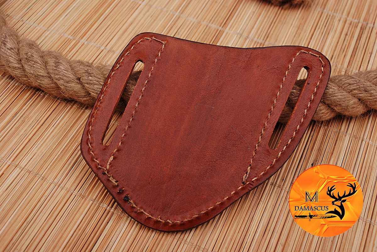 CUSTOM HANDMADE COW LEATHER SHEATH FOR FOLDING BLADE KNIFE SURVIVAL EVERYDAY CARRY 1713