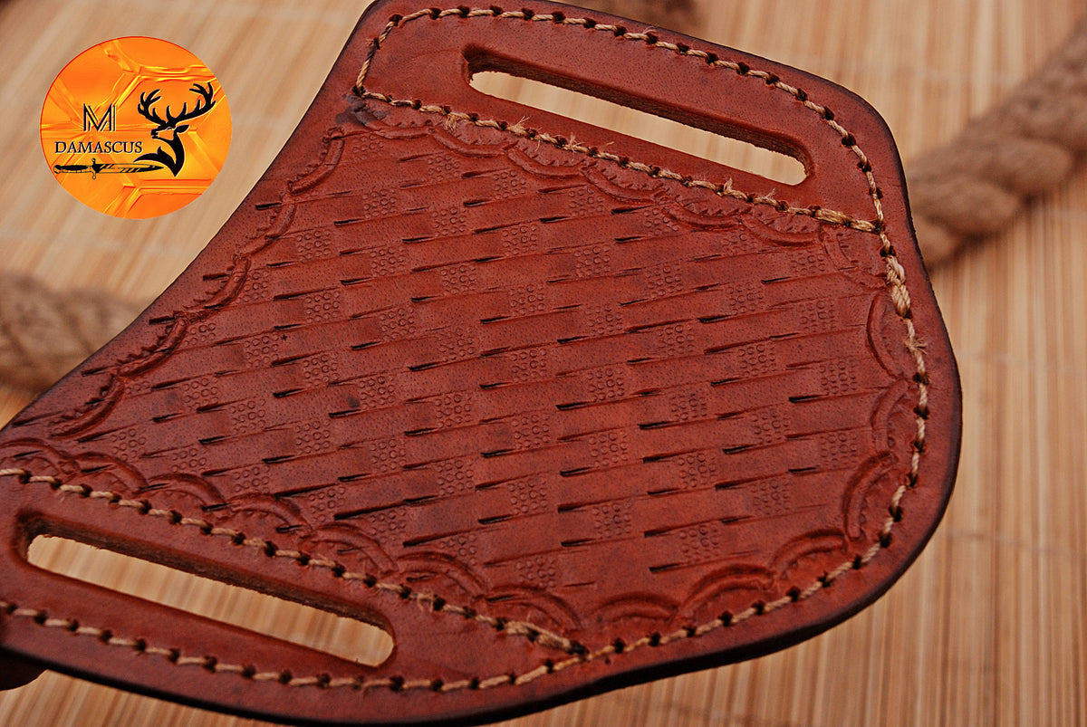 CUSTOM HANDMADE COW LEATHER SHEATH FOR FOLDING BLADE KNIFE SURVIVAL EVERYDAY CARRY 1713