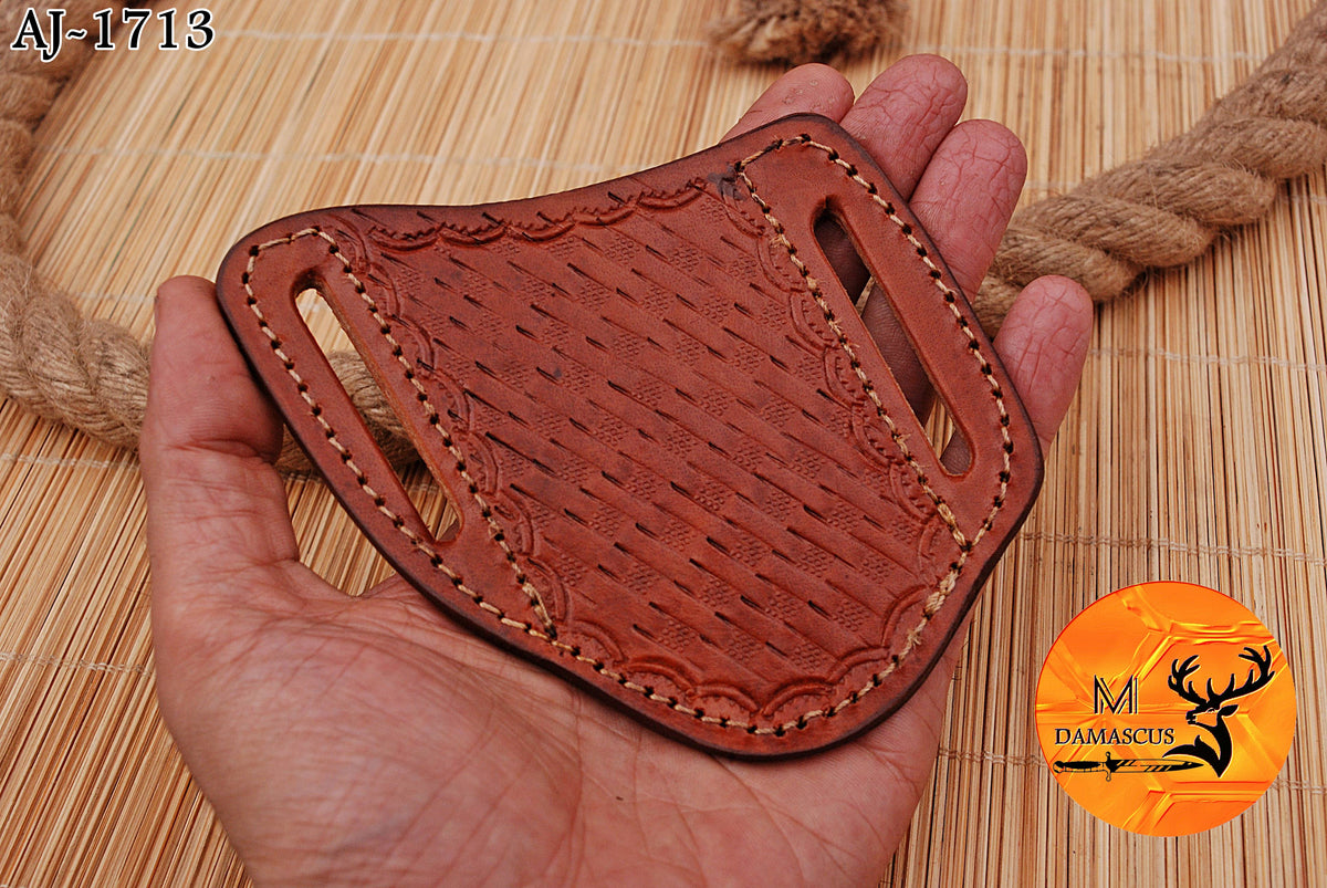 CUSTOM HANDMADE COW LEATHER SHEATH FOR FOLDING BLADE KNIFE SURVIVAL EVERYDAY CARRY 1713