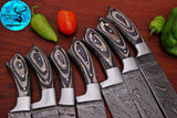CUSTOM MADE CHEF KNIFE SET HAND FORGED DAMASCUS STEEL KITCHEN KNIVES SET WITH WOOD HANDLE 1572