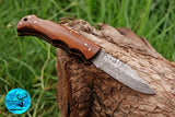 CUSTOM MADE POCKET KNIFE / HAND FORGED DAMASCUS STEEL FOLDING BLADE KNIFE / WOOD HANDLE 1296