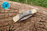CUSTOM MADE POCKET KNIFE HAND FORGED DAMASCUS STEEL FOLDING BLADE KNIFE SKINNING HUNTING SURVIVAL EVARYDAY CARRY 1251
