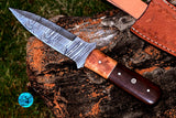 CUSTOM HANDMADE FORGED DAMASCUS STEEL BOOT KNIFE THROWING DAGGER HUNTING KNIFE EDC 2329