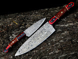 CUSTOM MADE CHEF KNIFE SET HAND FORGED DAMASCUS STEEL KITCHEN KNIVES SET WITH WOOD HANDLE 2065