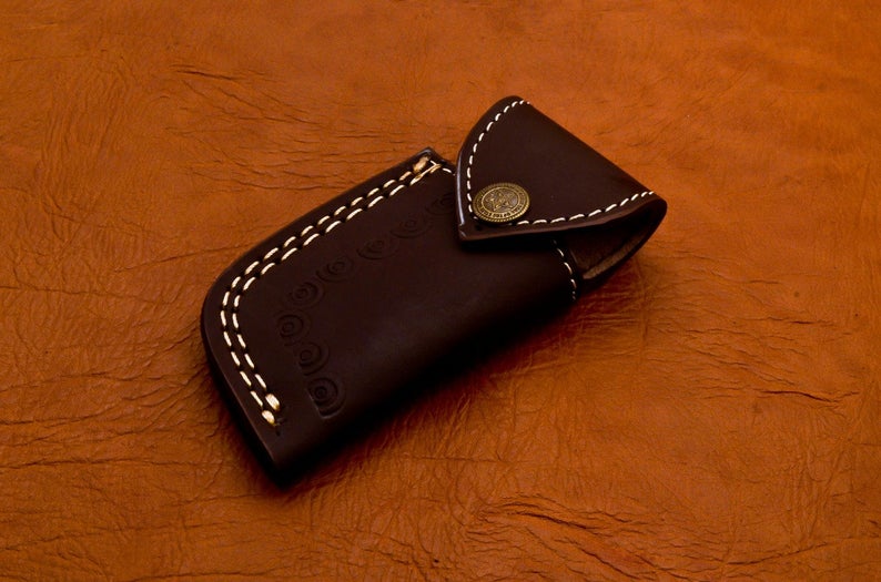 CUSTOM MADE POCKET KNIFE / HAND FORGED DAMASCUS STEEL FOLDING BLADE KNIFE / CAMEL BONE HANDLE 1329