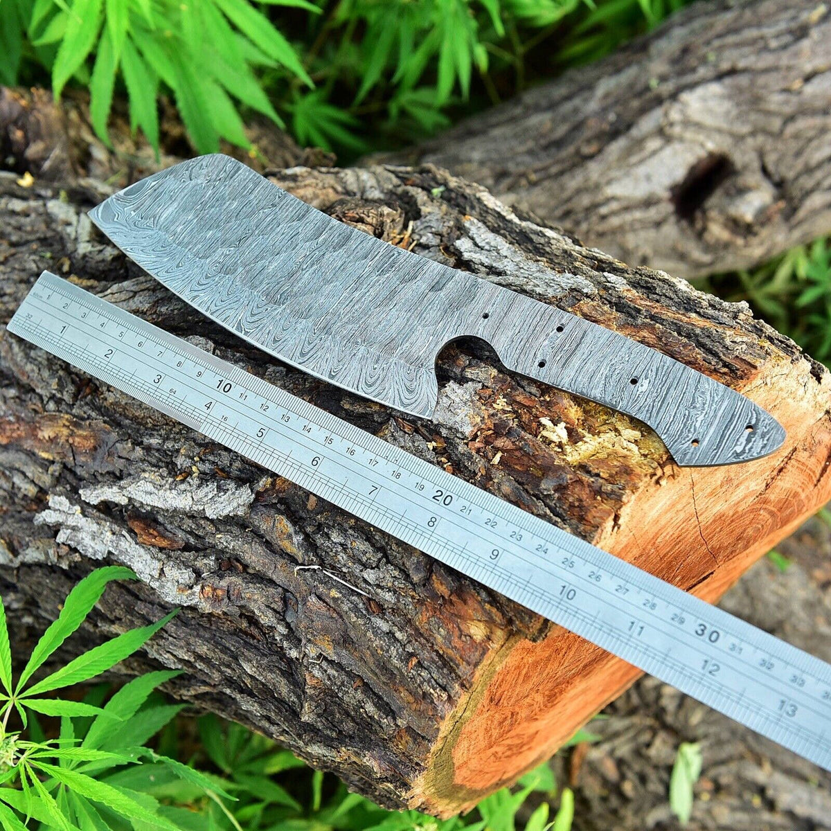 CUSTOM HANDMADE HAND FORGED DAMASCUS STEEL BLANK BLADE CLEAVER MEAT CHOPPER BUTCHER KNIFE 2511