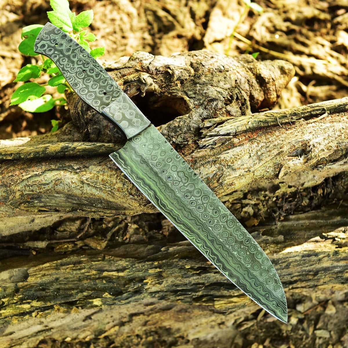 CUSTOM HANDMADE FORGED DAMASCUS STEEL BLANK BLADE  SANTOKU CHEF KNIFE BLANK BLADE 2763