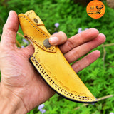 CUSTOM HANDMADE COW LEATHER SHEATH FOR FIXED BLADE KNIFE SURVIVAL EVERYDAY CARRY 2746