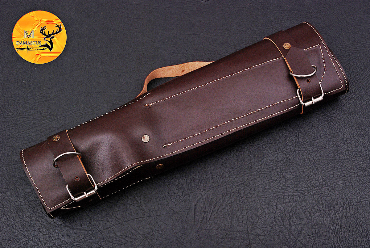 CUSTOM MADE CHEF KNIFE SET HAND FORGED DAMASCUS STEEL KITCHEN KNIVES SET WITH CAMEL BONE HANDLE 1538